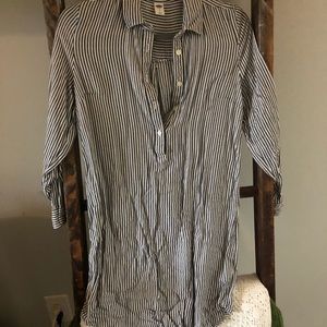 White and Blue long Sleeve Dress. Old Navy